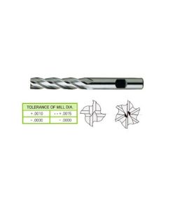YG1-08489CN - 2 x 2 x 6 x 9-3/4 - 6 Flute Long Length Center Cut Tin Coated 8% Cobalt