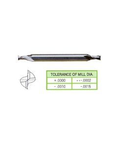 YG1-49002 - 1/32 x 3/16 x 3/64 x 2 - 2 Flute Stub Length De Miniature Hss