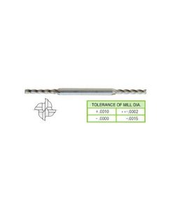 YG1-54008HE - 5/64 x 3/16 x 1/4 x 3/8 x 2-1/2 - 4 Flute Long Length De Miniature Tialn-Extreme Coated Hss