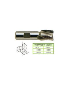 YG1-72359CC - 3/4 x 3/4 x 3/4 x 2-7/8 - 3 Flute Stub Length Center Cut Fine Pitch Rougher Ticn Coated 8% Cobalt