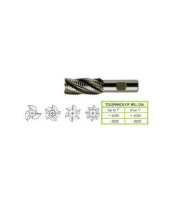 YG1-60475CN - 2 x 3/4 x 2 x 4-1/4 - 6 Flute Regular Length Coarse Pitch Rougher Tin Coated 8% Cobalt
