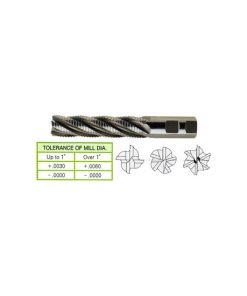 YG1-65321 - 1/2 x 1/2 x 2 x 4 - 4 Flute Long Length Center Cut Coarse Pitch Rougher 8% Cobalt