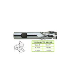 YG1-66359CN - 3/4 x 3/4 x 1-5/8 x 3-7/8 - 3 Flute Regular Length Se Hi-Helix Rougher Tin Coated 8% Cobalt