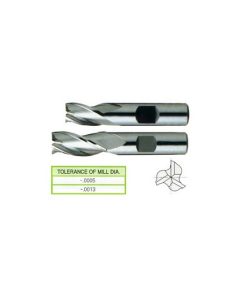 YG1-22273CN - 3/16 x 1/4 x 9/32 x 1-11/32 - 3 Flute Short Length Throw Away Tin Coated 8% Cobalt