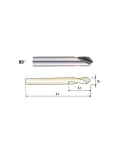 YG1-0081L - 1/8 - 90 - 90 Deg Nc Spotting Drill 8% Cobalt