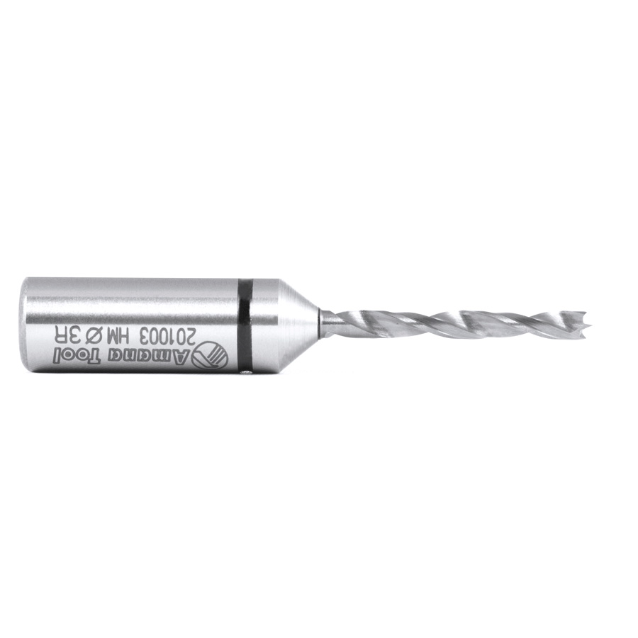201003 Solid Carbide Cutting Edge Brad Point Boring Bit R/H 3mm Dia x 57mm Long x 10mm Shank
