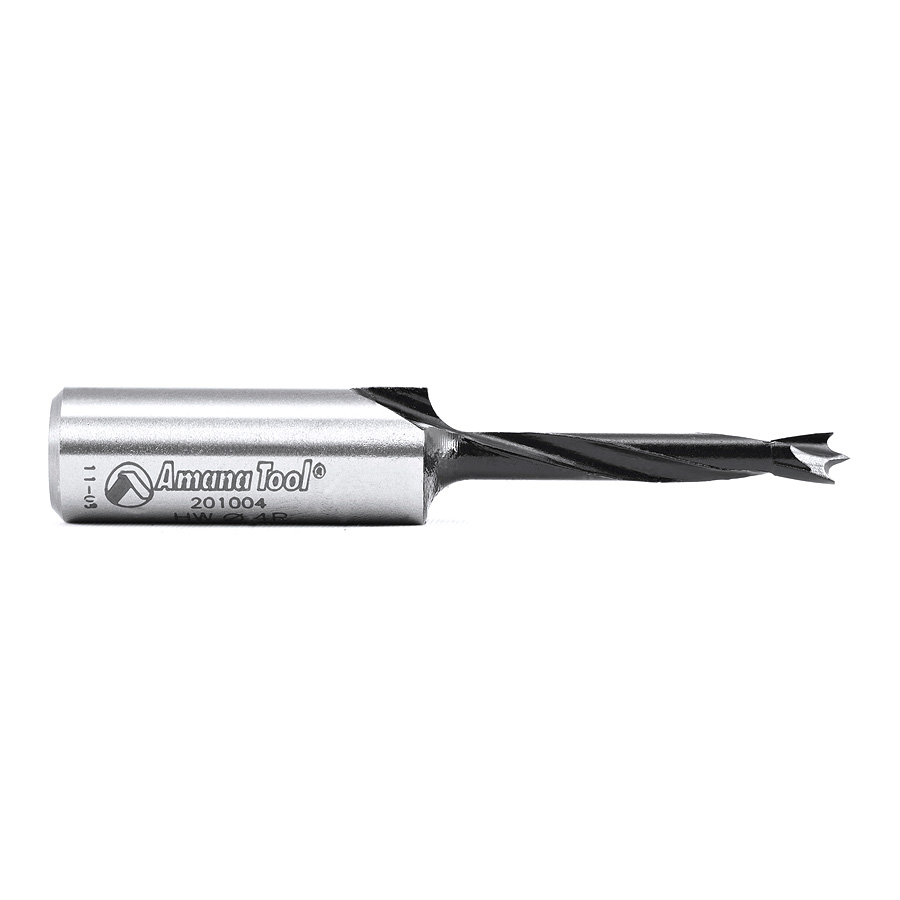 201004 Carbide Tipped Brad Point Boring Bit R/H 4mm Dia x 57mm Long x 10mm Shank