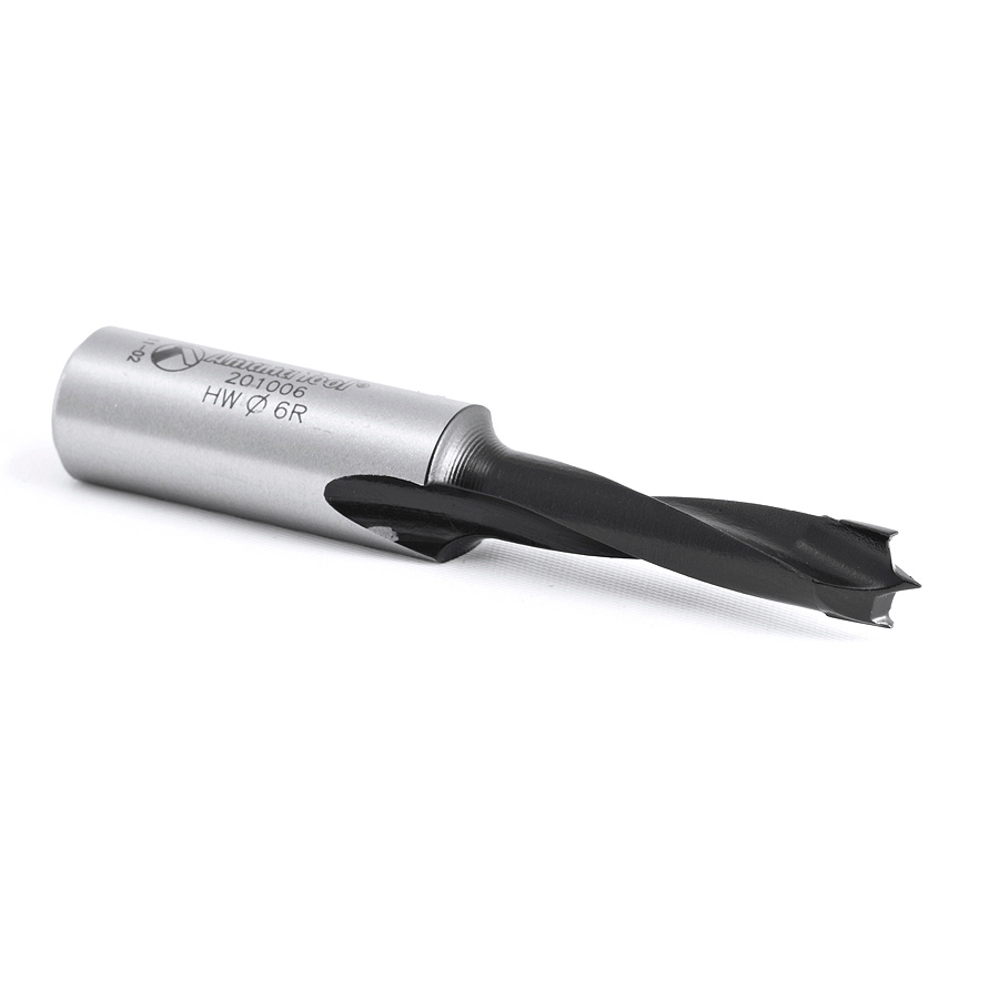 201006 Carbide Tipped Brad Point Boring Bit R/H 6mm Dia x 57mm Long x 10mm Shank