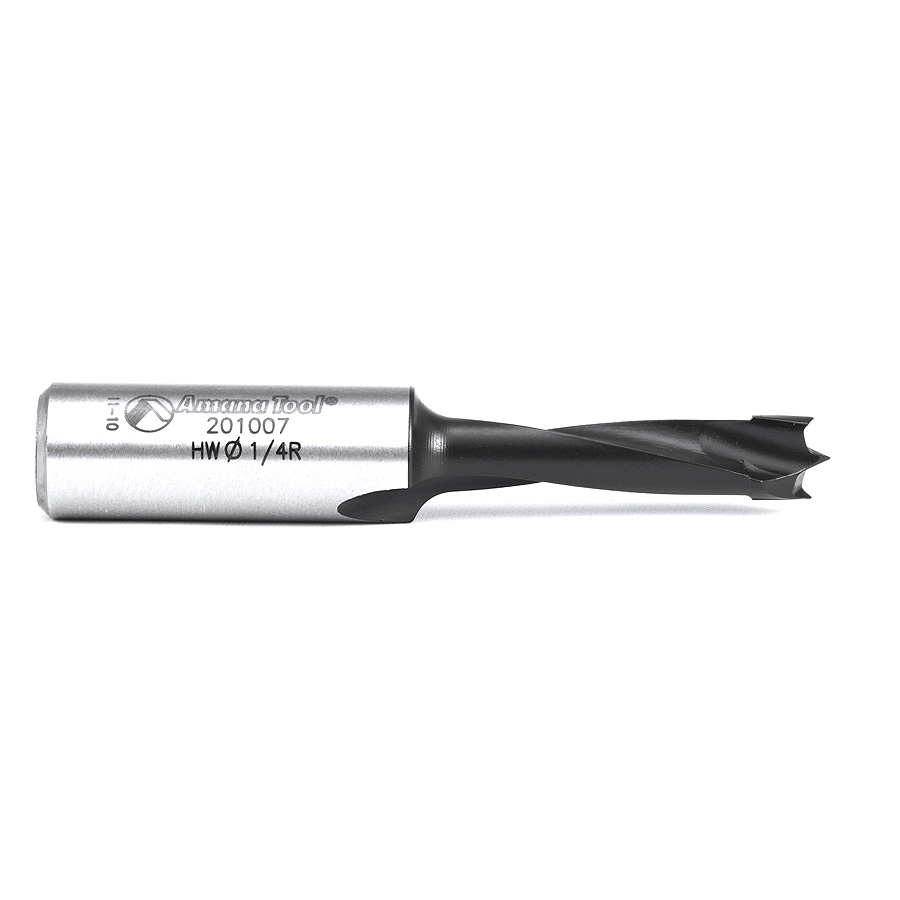 201007 Carbide Tipped Brad Point Boring Bit R/H 1/4 Dia x 57mm Long x 10mm Shank