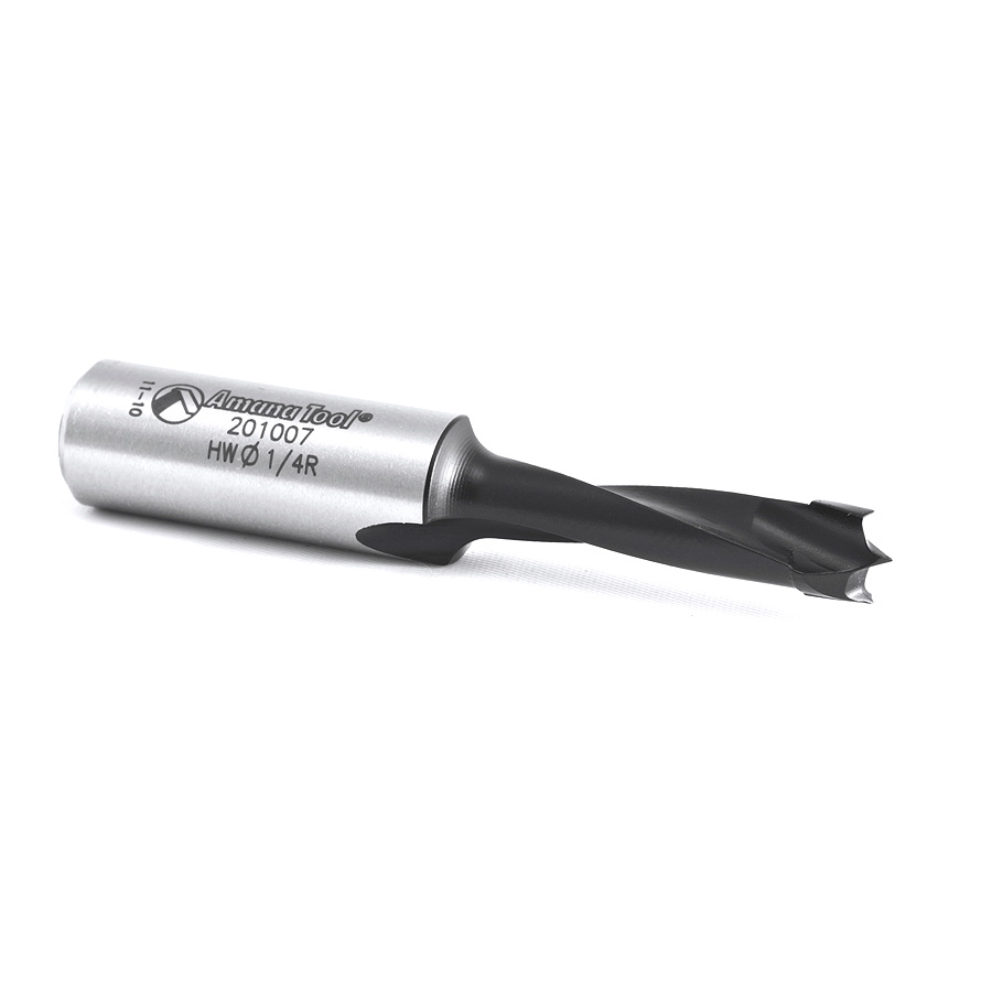 201007 Carbide Tipped Brad Point Boring Bit R/H 1/4 Dia x 57mm Long x 10mm Shank