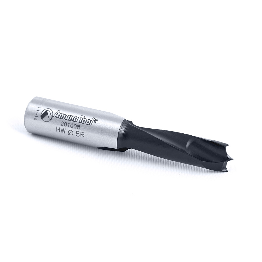 201008 Carbide Tipped Brad Point Boring Bit R/H 8mm Dia x 57mm Long x 10mm Shank