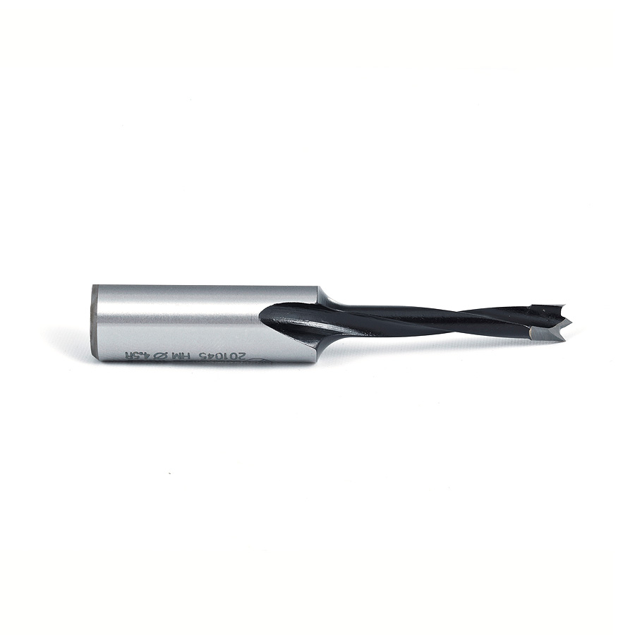 201045 Carbide Tipped Brad Point Boring Bit R/H 4.5mm Dia x 57mm Long x 10mm Shank