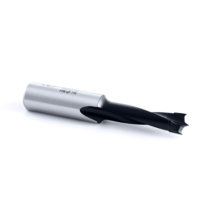 201070 Carbide Tipped Brad Point Boring Bit R/H 7mm Dia x 57mm Long x 10mm Shank