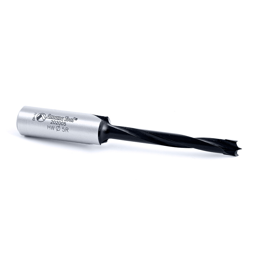 202005 Carbide Tipped Brad Point Boring Bit R/H 5mm Dia x 77mm Long x 10mm Shank
