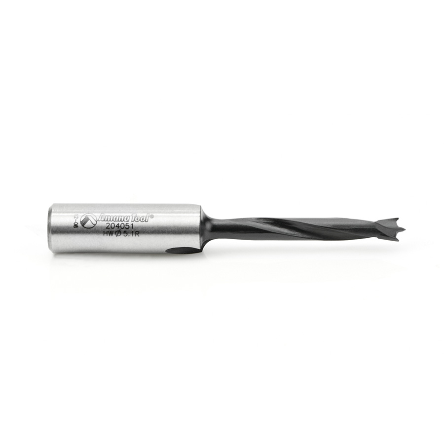 204051 Carbide Tipped Brad Point Boring Bit R/H 5.1mm Dia x 70mm Long x 10mm Shank
