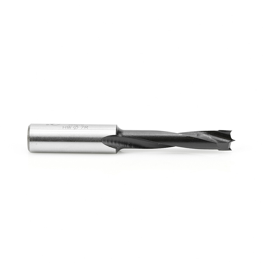 204070 Carbide Tipped Brad Point Boring Bit R/H 7mm Dia x 70mm Long x 10mm Shank