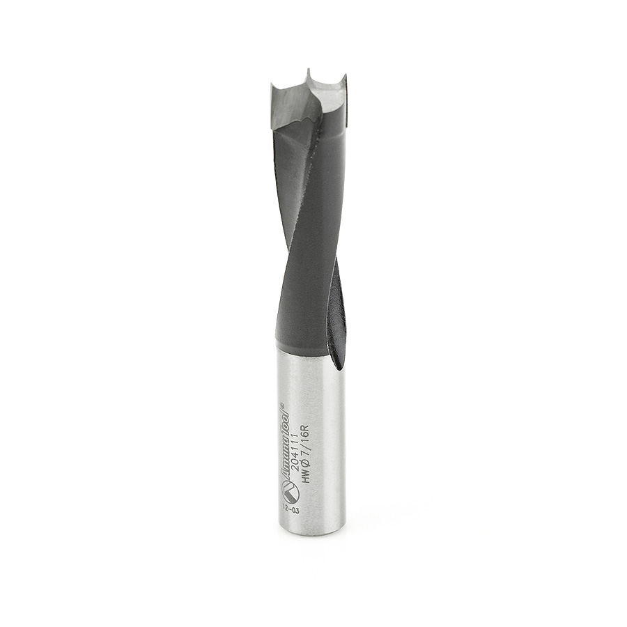 204111 Carbide Tipped Brad Point Boring Bit R/H 7/16 Dia x 70mm Long x 10mm Shank