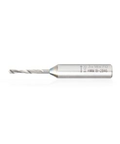 217003 Brad Point Solid Carbide Dowel Drill Boring Bit R/H 3mm Dia x 70mm Long x 10mm Shank