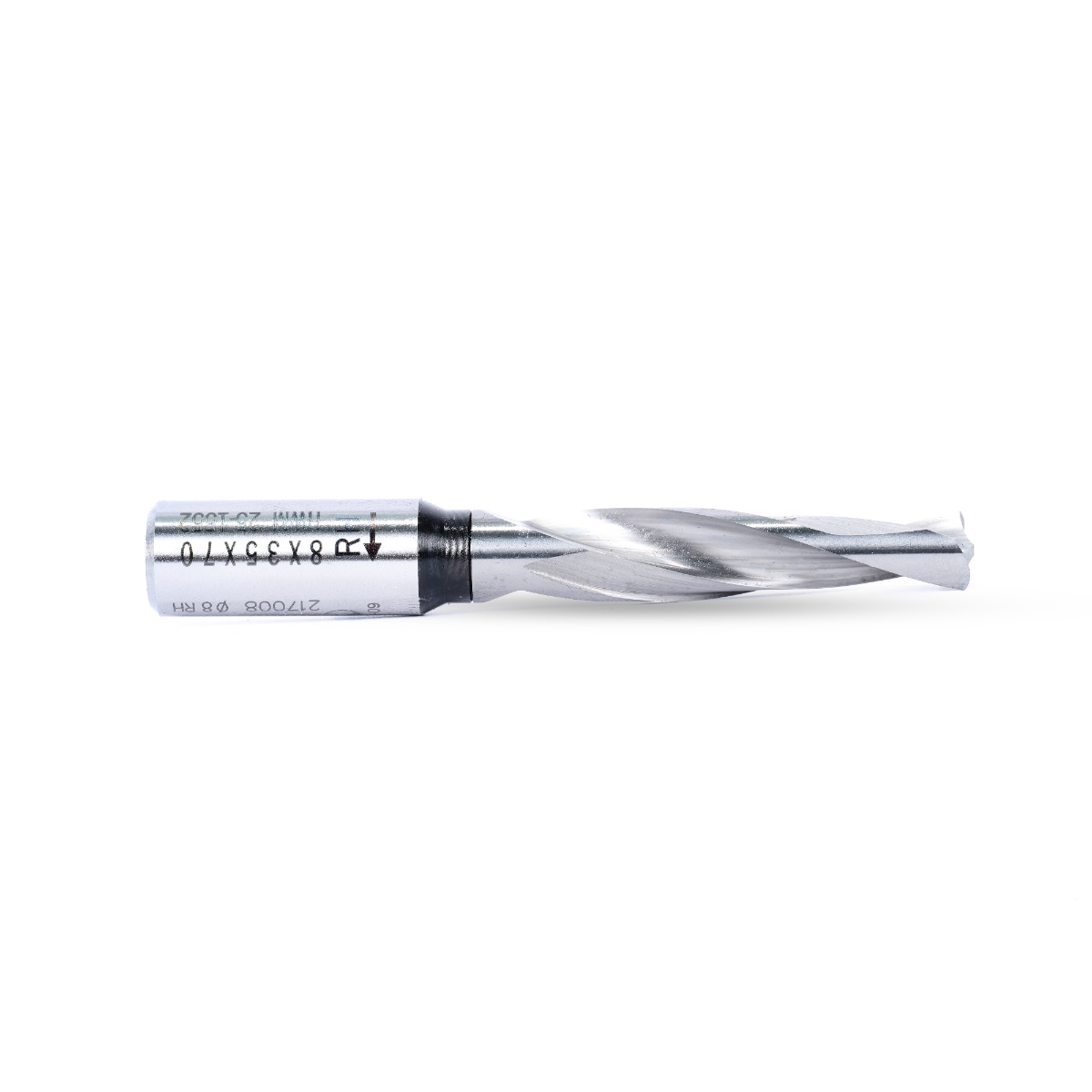 217008 Brad Point Solid Carbide Dowel Drill Boring Bit R/H 8mm Dia x 70mm Long x 10mm Shank