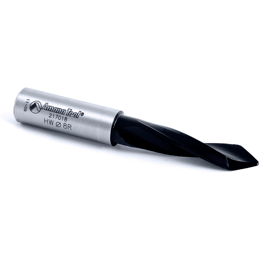 217018 Solid Carbide Through-Hole Dowel Drill Boring Bit R/H 8mm Dia x 70mm Long x 10mm Shank