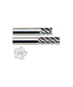 YG1-86600TN - 1 x 1 x 2 x 4 - 5 Flute Regular Length 45 Deg Helix Tin Coated Carbide