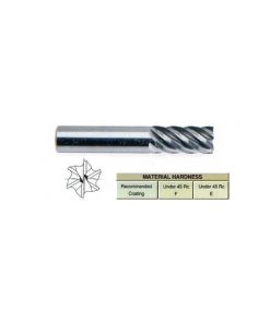 YG1-84565 - 3/16 x 3/16 x 5/8 x 2 - 6 Flute Regular Length Carbide