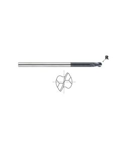 YG1-93578 - 3/32 x 1/8 x 1/4 x 3-1/5 - 2 Flute Long Reach 30 Deg Helix Ball Nose X-Power Carbide