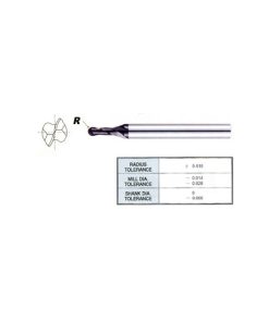 YG1-93426 - 0.8 x 3 x 2.0 x 40 - 2 Flute Miniature Ball Nose X-Power Carbide - Metric