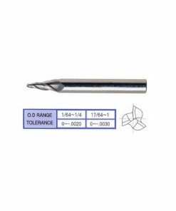 YG1-88584TE - .062 x 3/8 x 1 x 3-1/2 7 DEG - 3 Flute Regular Length Ball Nose Tapered Tialn-Extreme Coated Carbide