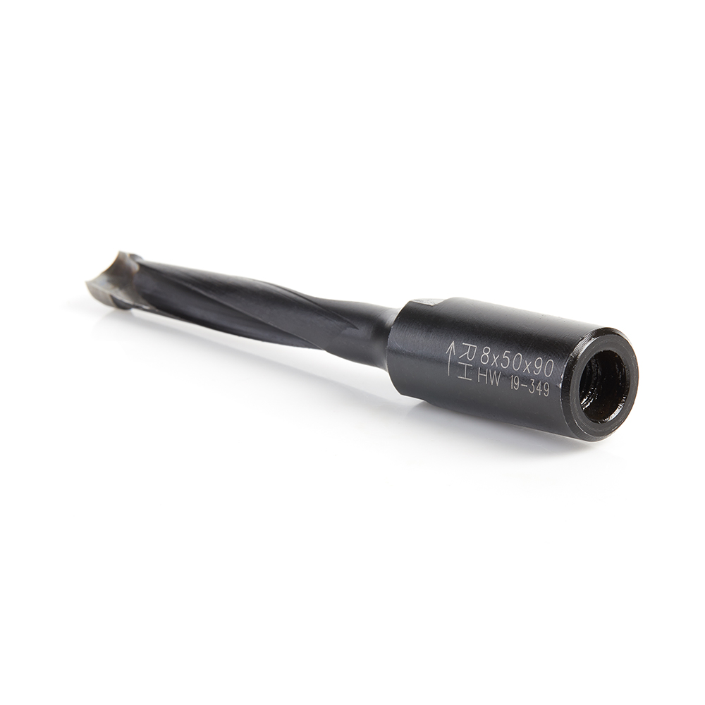 316028 Carbide Tipped 2 Flute RH Rotation Bit for Festool® Domino® Joiner, 8mm Dia x 50mm x 90mm Long