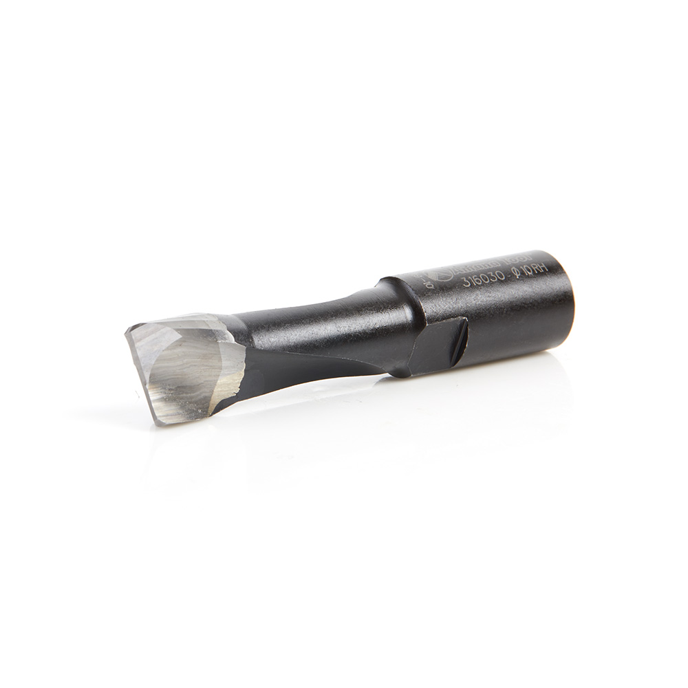 316030 Carbide Tipped 2 Flute RH Rotation Bit for Festool® Domino® Joiner, 10mm Dia x 28mm x 49mm Long