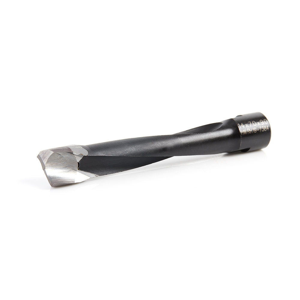 316036 Carbide Tipped 2 Flute RH Rotation Bit for Festool® Domino® Joiner, 14mm Dia x 70mm x 90mm Long