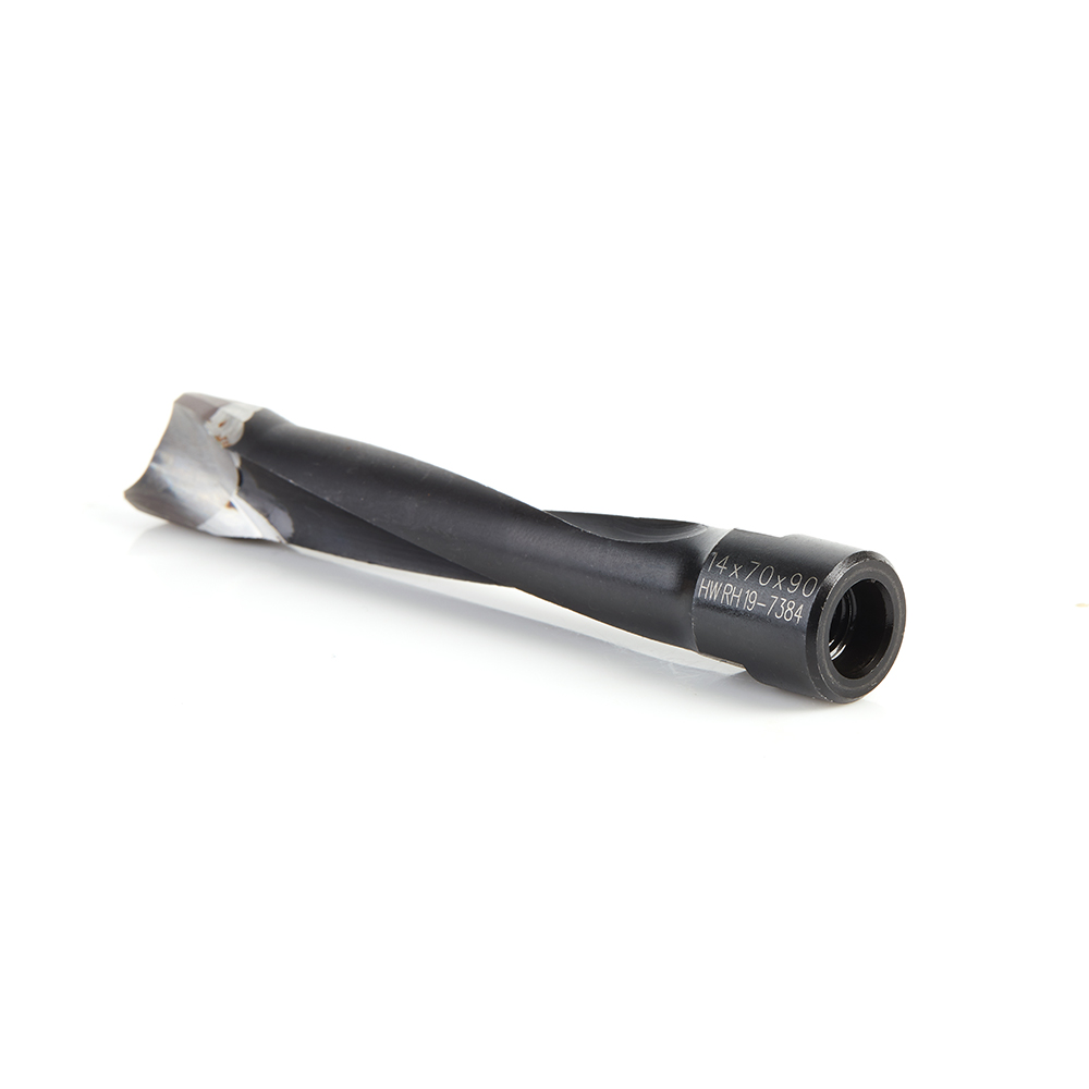 316036 Carbide Tipped 2 Flute RH Rotation Bit for Festool® Domino® Joiner, 14mm Dia x 70mm x 90mm Long