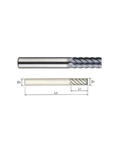 YG1-GMF29016 - 1/4 x 1/4 x 5/8 x 2-3/8 - 4G Mill 6 Flute 45 Degree Helix End Mill