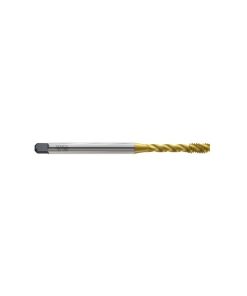 YG1-G8243 - 6 - 32 - 6, GH3 - 3 Flute Spiral Fluted Long Shank Modified Bottoming Tin Coated Tap For Stainless Steel Upto 28Hrc