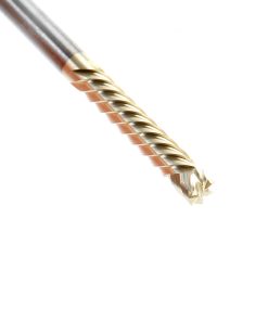 40301 CNC Compression Solid Carbide ZrN Coated Honeycomb Cutting 1/8 Dia x 5/8 x 1/8 Shank x 2-1/2 Inch Long x 6-Flute