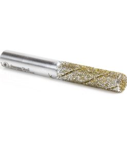 44114 Diamond Grit Alloy Steel End Mill Coated with Electro Plated Diamonds 3/8 Dia x 1-3/8 x 3/8 Shank Down-Cut