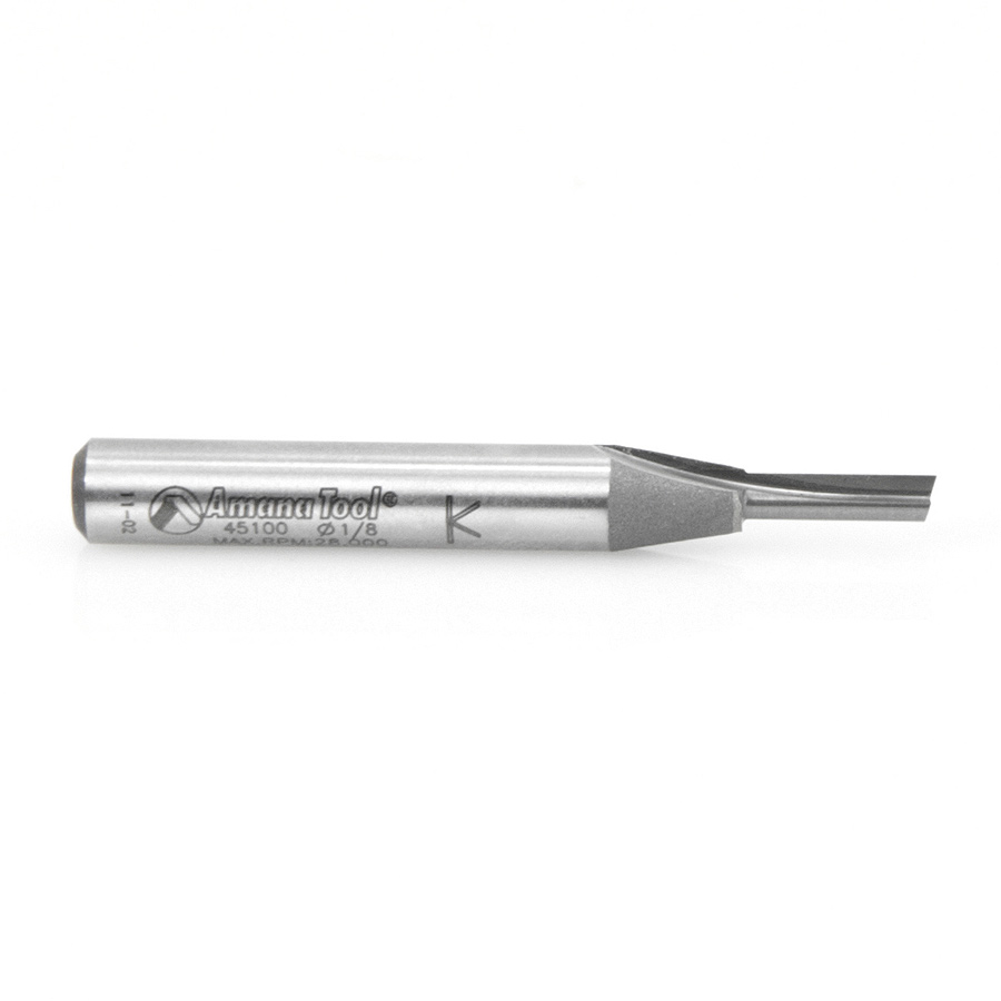45100 Carbide Tipped Straight Plunge Single Flute High Production 1/8 Dia x 7/16 x 1/4 Inch Shank