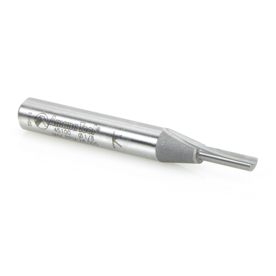 45100 Carbide Tipped Straight Plunge Single Flute High Production 1/8 Dia x 7/16 x 1/4 Inch Shank