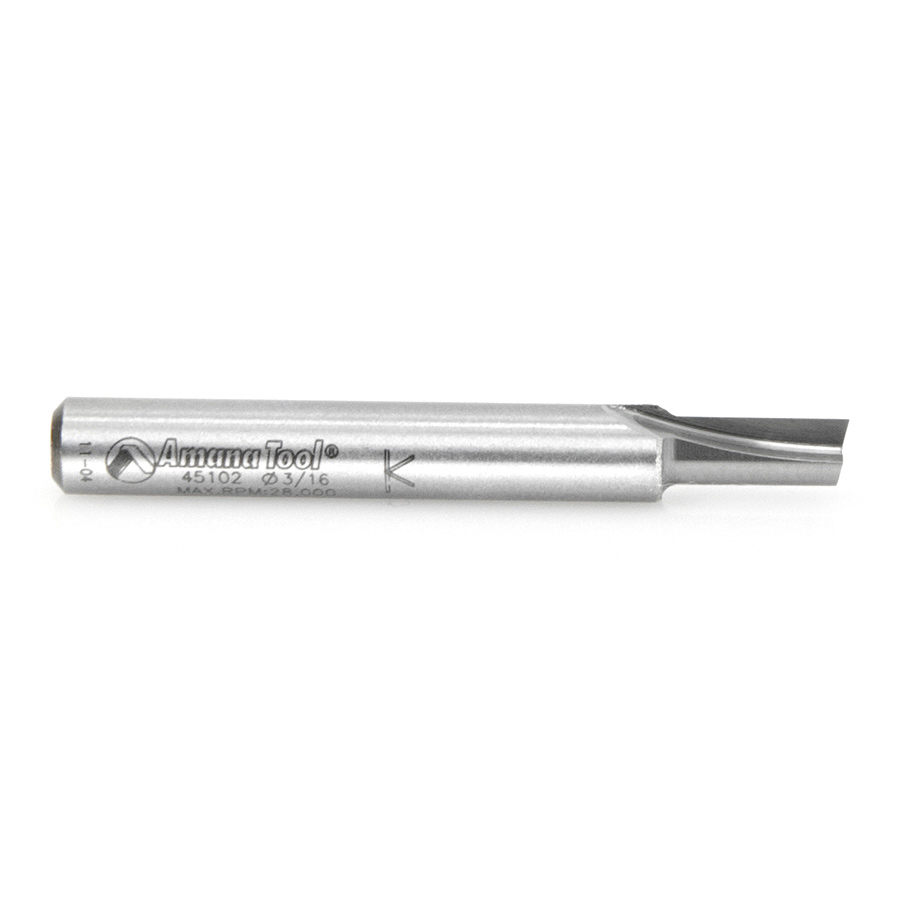 45102 Carbide Tipped Straight Plunge Single Flute High Production 3/16 Dia x 7/16 x 1/4 Inch Shank