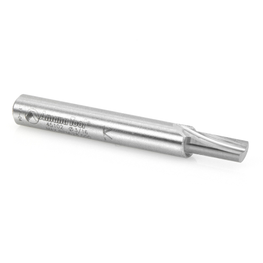 45102 Carbide Tipped Straight Plunge Single Flute High Production 3/16 Dia x 7/16 x 1/4 Inch Shank
