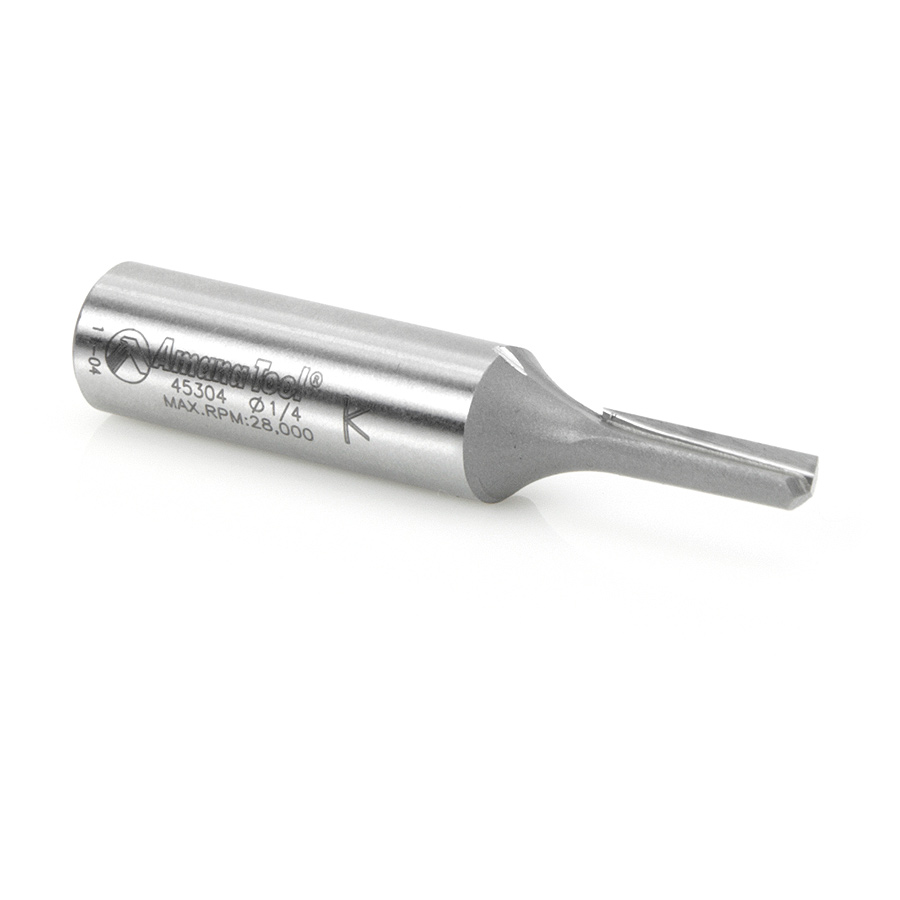 45304 Carbide Tipped Straight Plunge Single Flute High Production 1/4 Dia x 3/4 x 1/2 Inch Shank