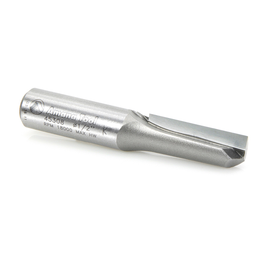 45308 Carbide Tipped Straight Plunge Single Flute High Production 1/2 Dia x 1-1/4 x 1/2 Inch Shank