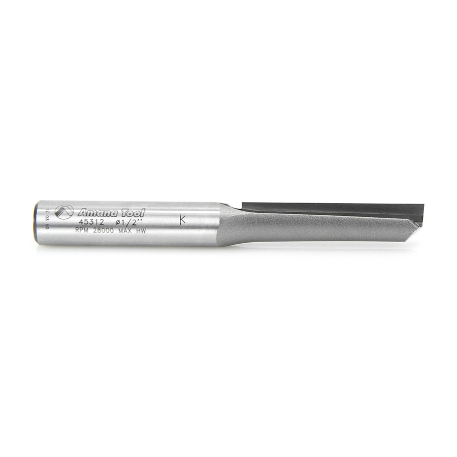 45312 Carbide Tipped Straight Plunge Single Flute High Production 1/2 Dia x 2 Inch x 1/2 Shank
