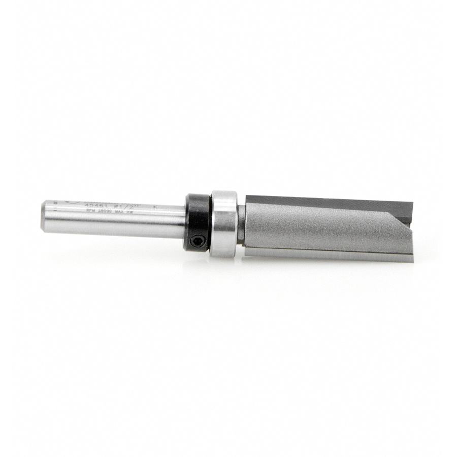 45461 Carbide Tipped Flush Trim Plunge Template 1/2 Dia x 1-1/4 x 1/4 Inch Shank with Upper BB