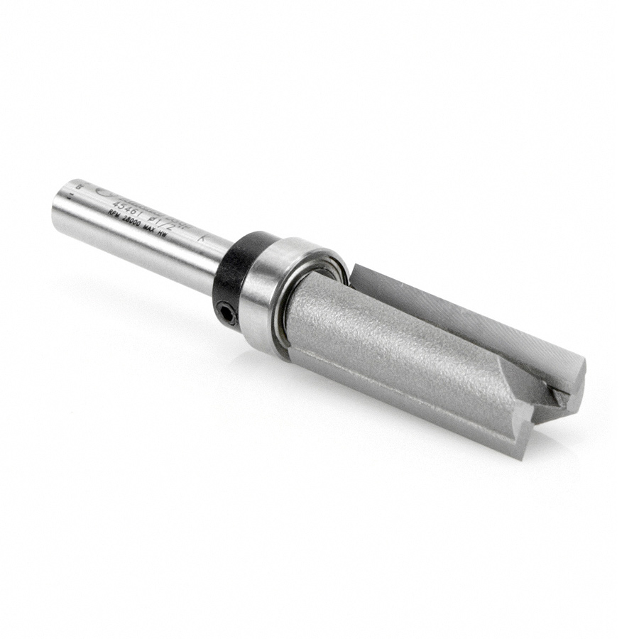 45461 Carbide Tipped Flush Trim Plunge Template 1/2 Dia x 1-1/4 x 1/4 Inch Shank with Upper BB