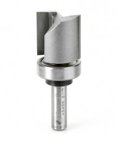 45466 Carbide Tipped Flush Trim Plunge Template 1 Inch Dia x 1 Inch x 3/8 Shank with Upper BB