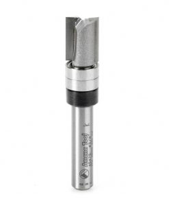 45475 Carbide Tipped Flush Trim Plunge Template 3/8 Dia x 1/2 x 1/4 Inch Shank with 2 Upper Ball Bearings