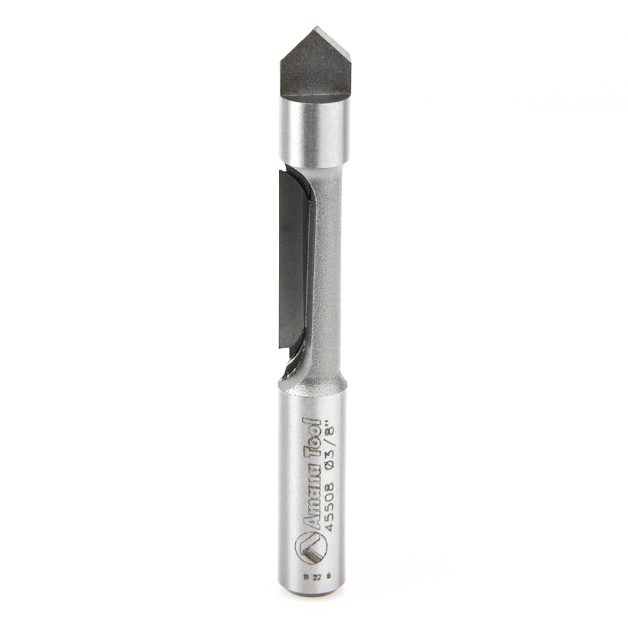 45508 Carbide Tipped Panel Pilot Concave Grind 3/8 Dia x 1 Inch x 3/8 Shank Single Flute