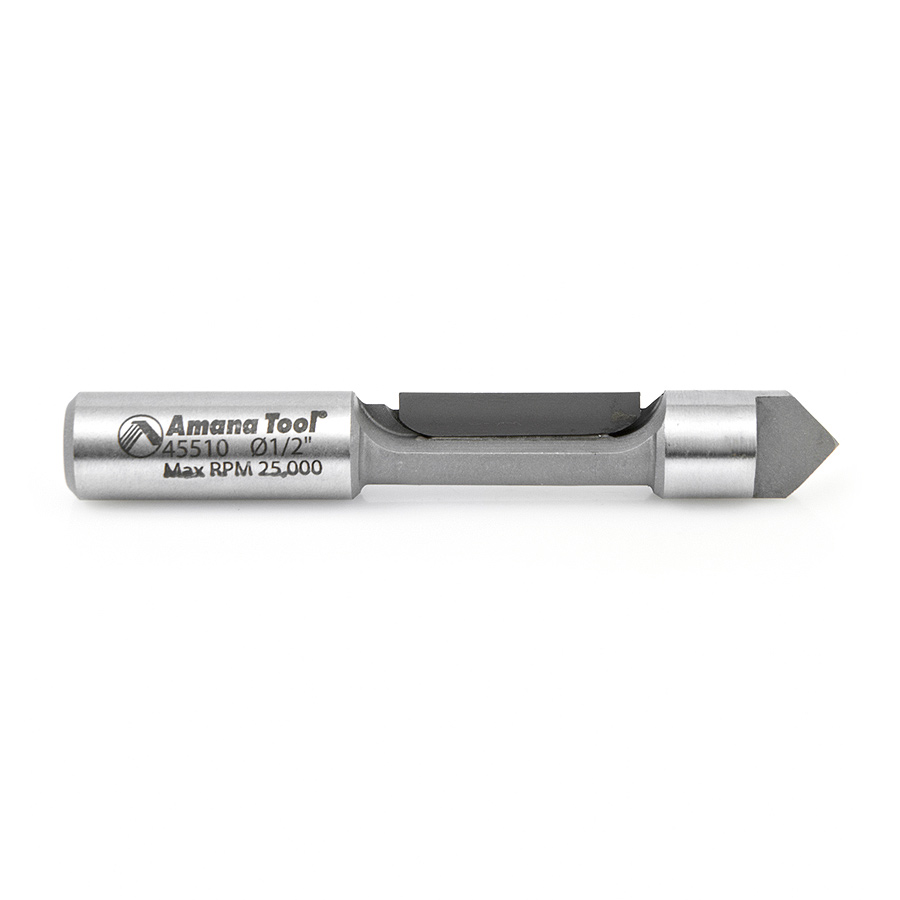 45510 Carbide Tipped Panel Pilot Concave Grind 1/2 Dia x 1-3/16 x 1/2 Inch Shank Single Flute
